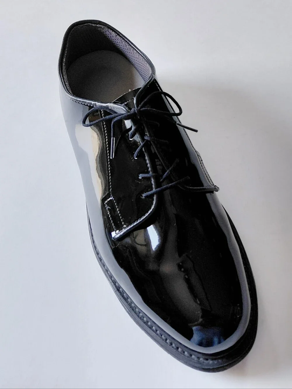 BATES LITES Men's Black Lace Up High Gloss Oxford Shoe Size 12